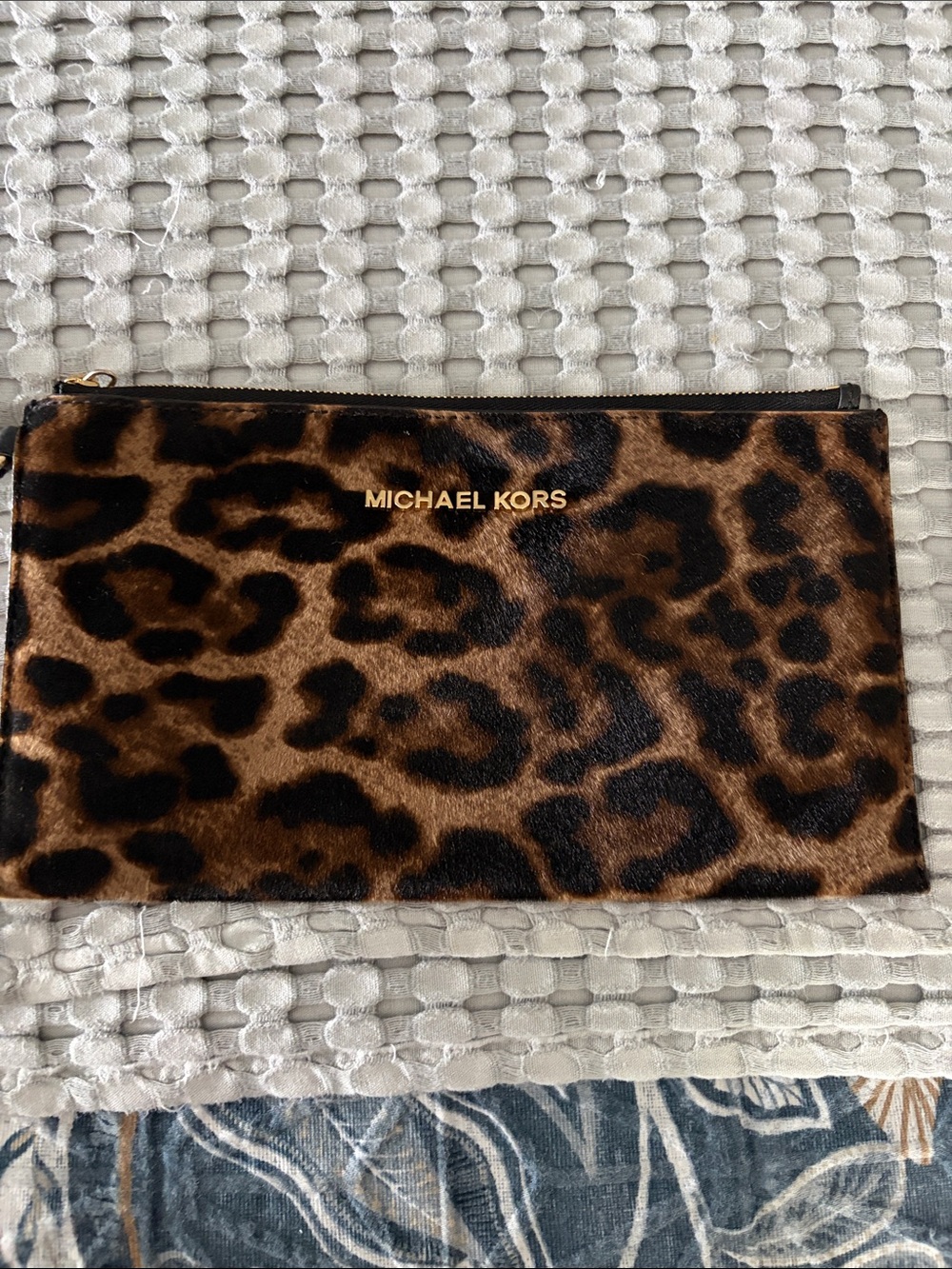Michael Kors Leopard-Print Zip Pouch - Brown & Black
